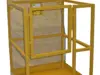 yellow forklift man basket