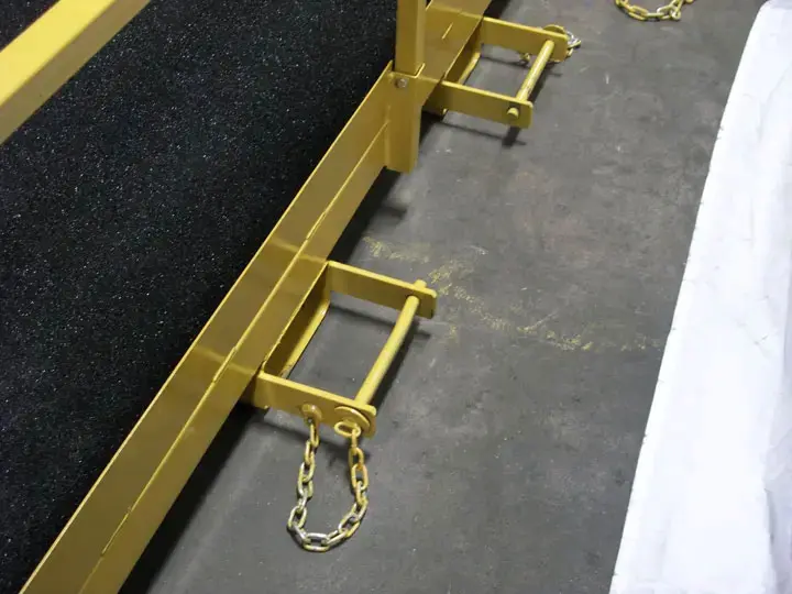 Locking Pin Pockets of telehandler work platform